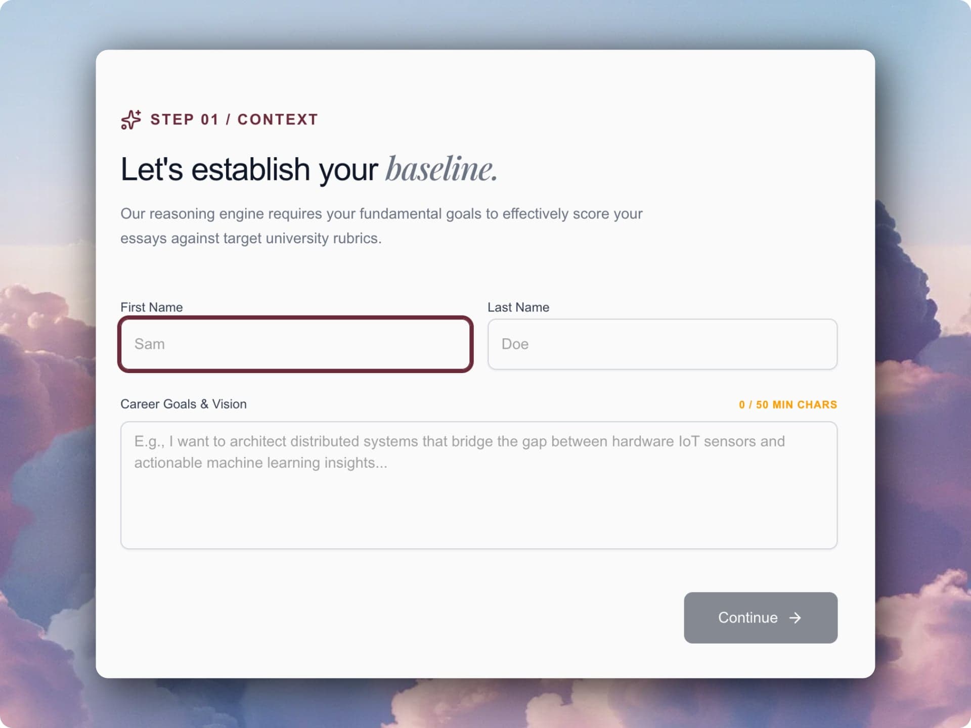 Establish Baseline product preview